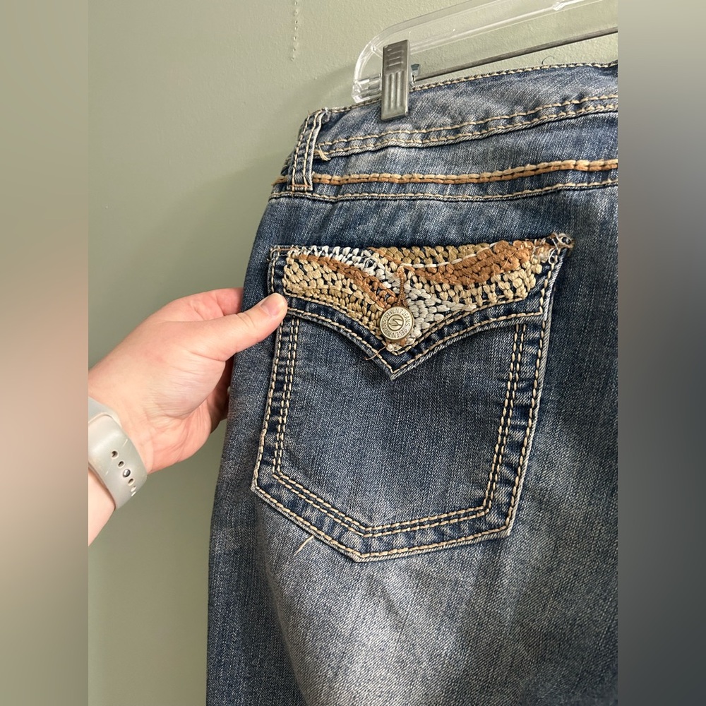 Seven 7 embroidered flap pocket bootcut jeans Y2K style - Picture 7 of 11